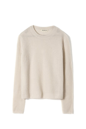 Crewneck Ribbed Cashmere Sweater(50% Recycled)