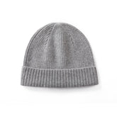 Unisex Cashmere Ribbed Beanie