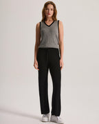 Cashmere Ribbed Wide-Leg Pant