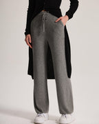 Cashmere Ribbed Wide-Leg Pant
