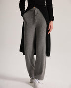 Cashmere Ribbed Wide-Leg Pant