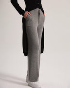 Cashmere Ribbed Wide-Leg Pant