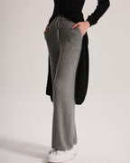 Cashmere Ribbed Wide-Leg Pant