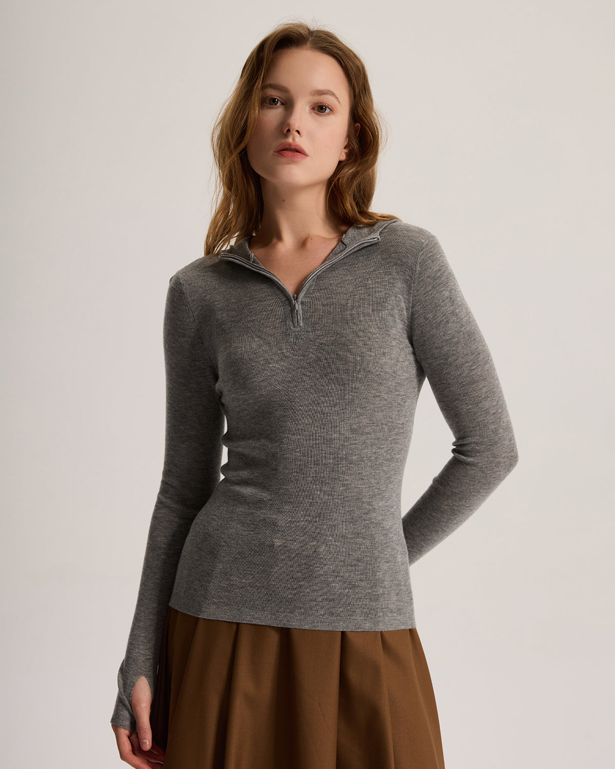Cashmere Fitted Stretchy Hoodie