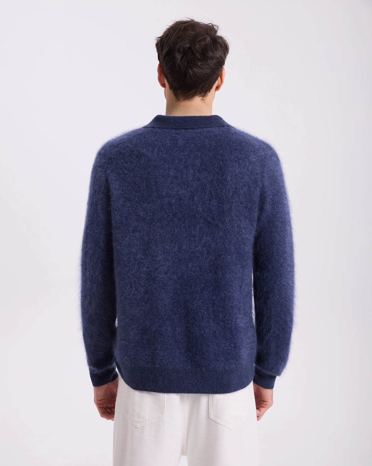 Brushed Cashmere Polo Sweater