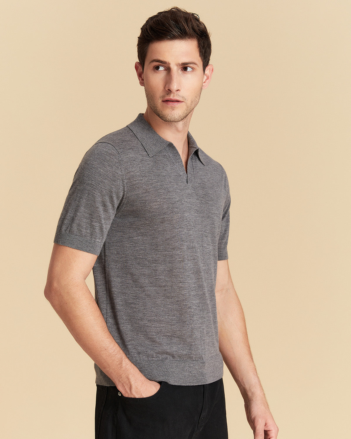 Wool Silk Polo Shirt