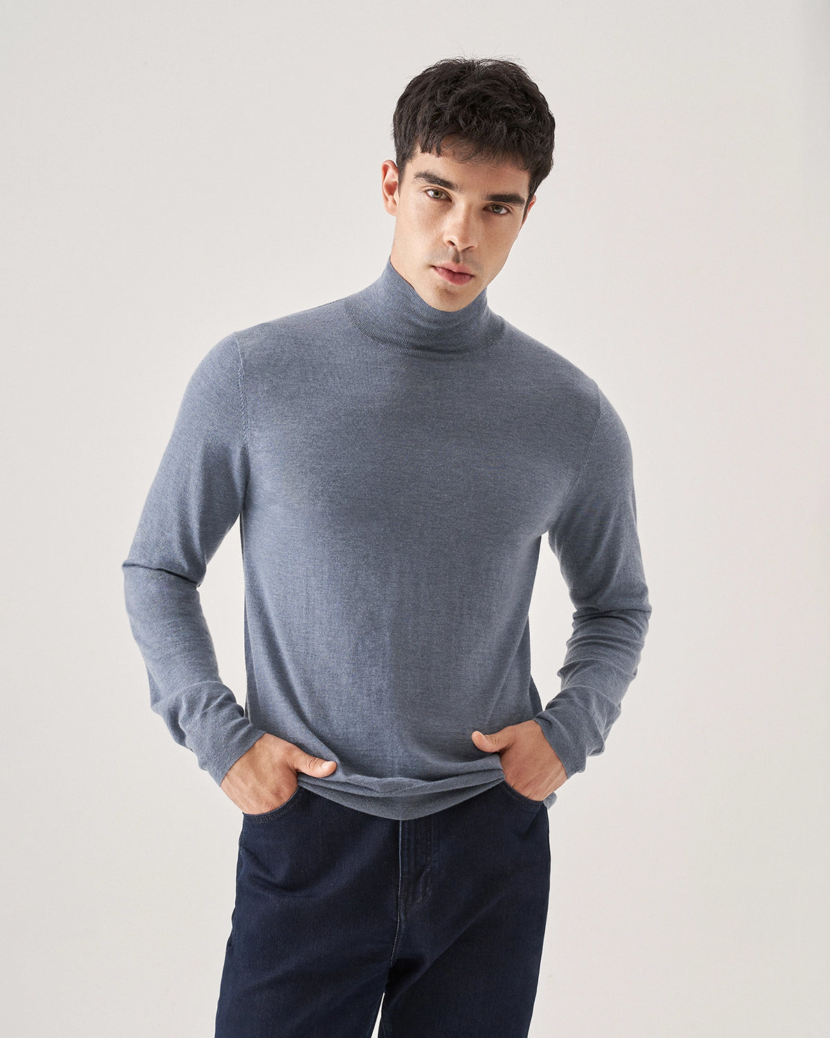 Ultra-Light Mock-Neck Cashmere Sweater
