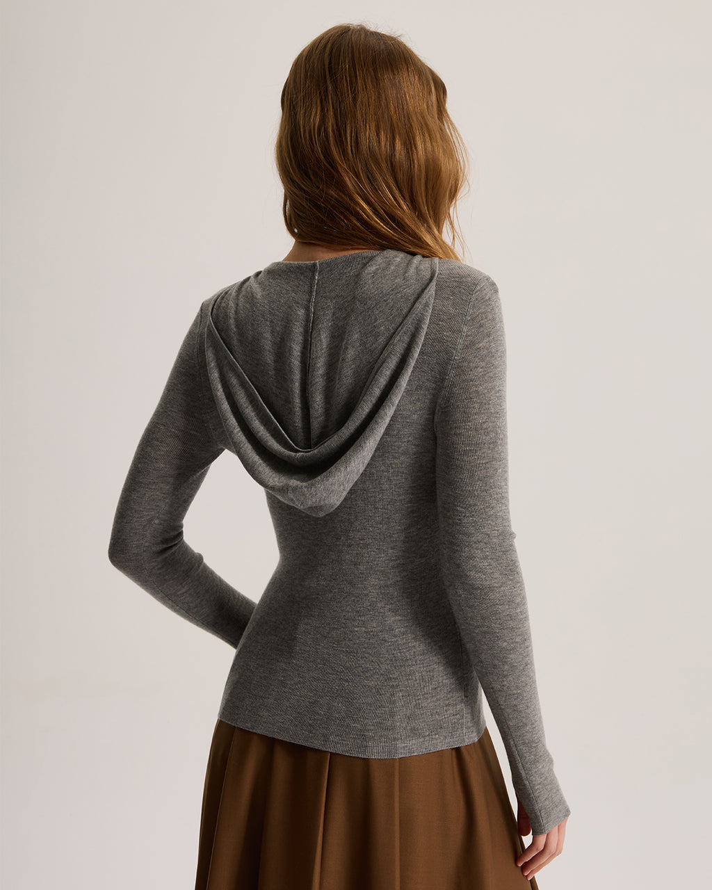 Cashmere Fitted Stretchy Hoodie