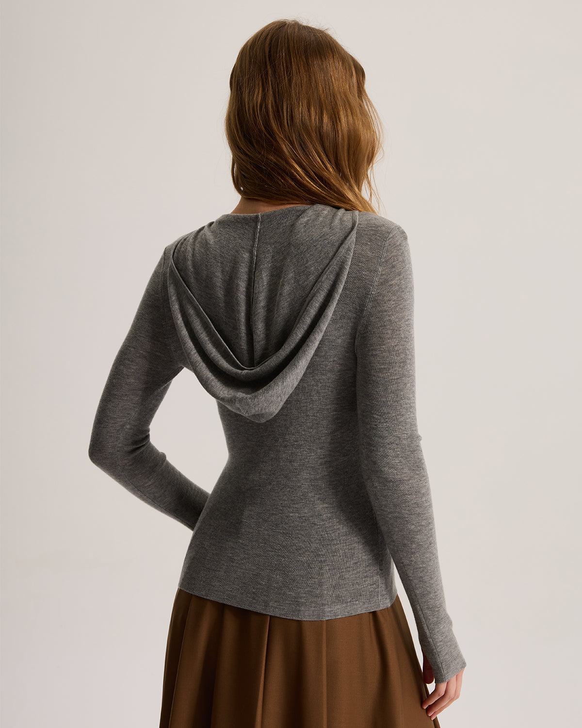 Cashmere Fitted Stretchy Hoodie