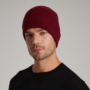 Unisex Cashmere Ribbed Beanie