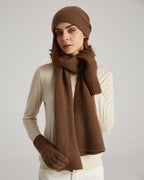 Cashmere Scarf Beanie Gloves Set