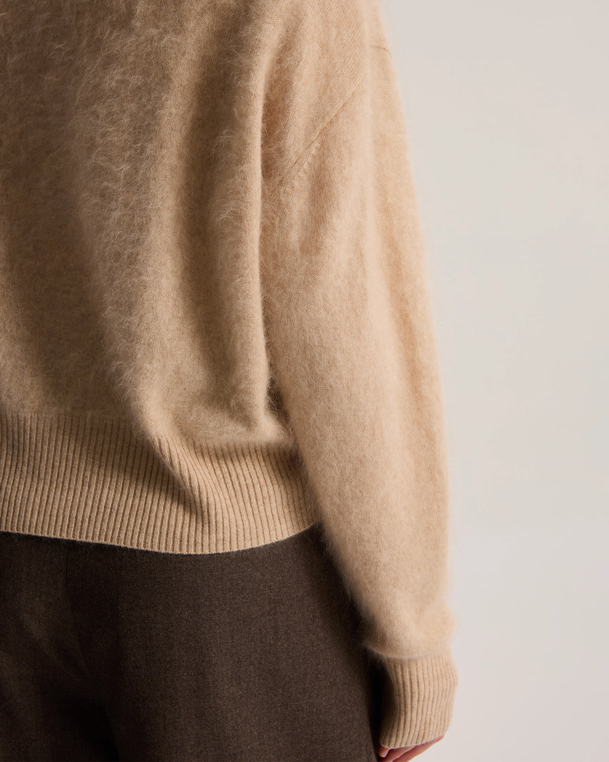 Mock Neck Brushed Cashmere Sweater