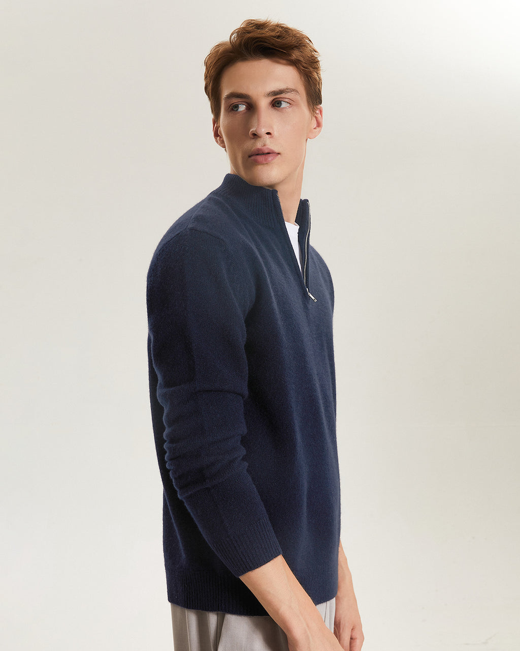 Quarter-Zip Recycled Cashmere Sweater