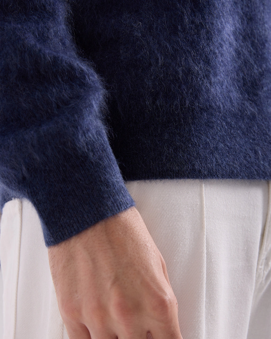 Brushed Cashmere Polo Sweater
