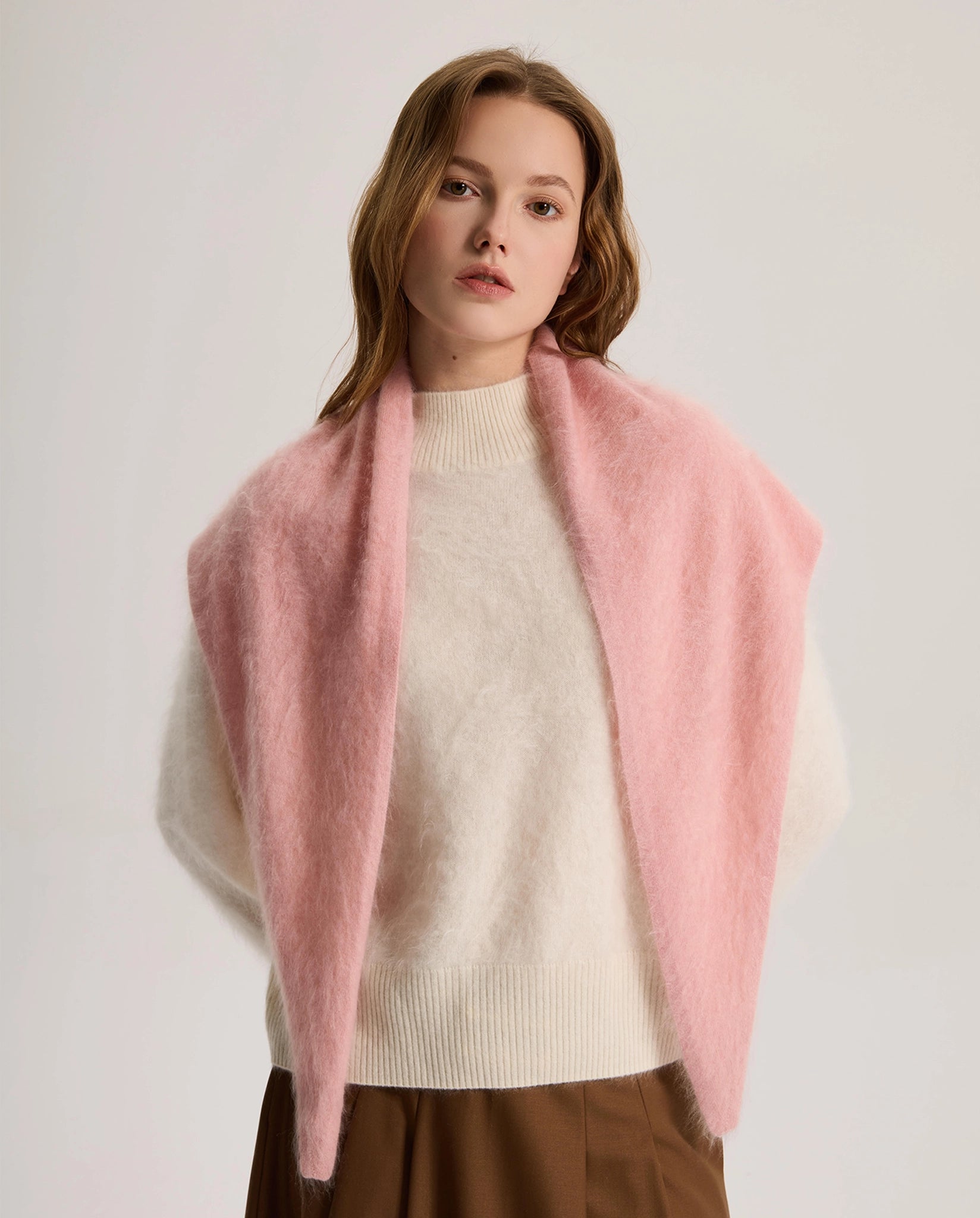 Brushed Cashmere Triangle Scarf