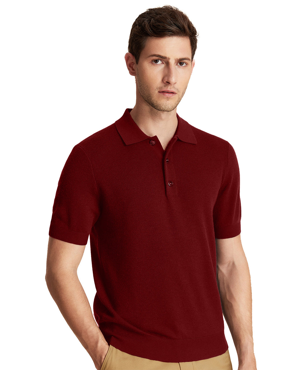 Jacquard Wool Polo Shirt
