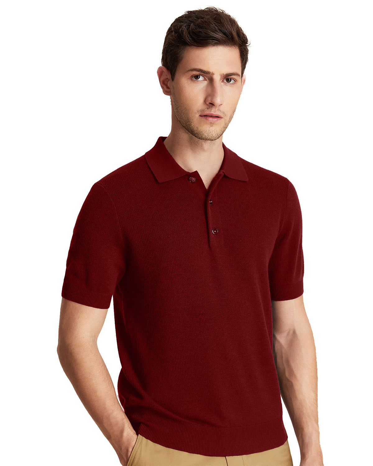 Jacquard Wool Polo Shirt