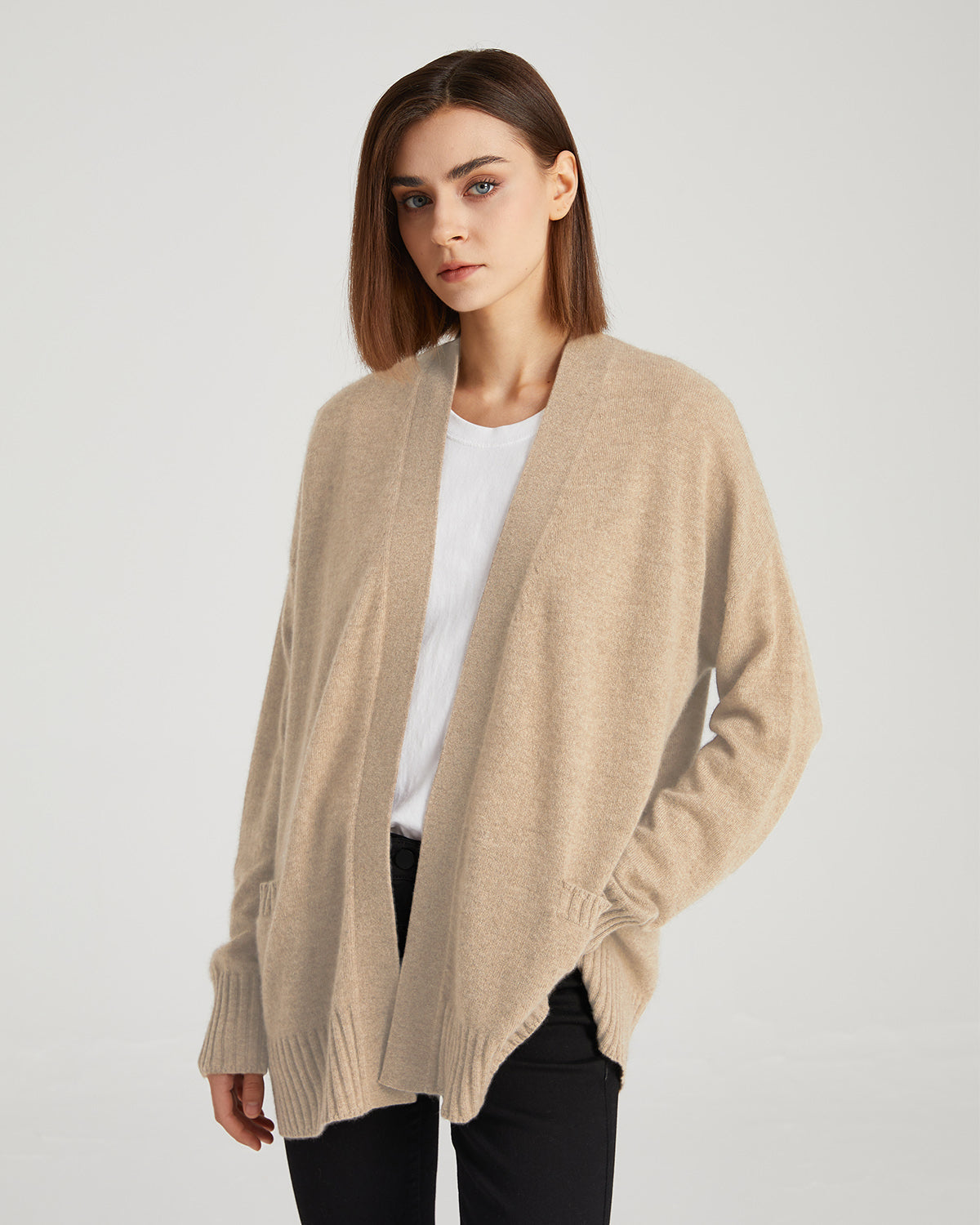 Front Open Cashmere Cardigan