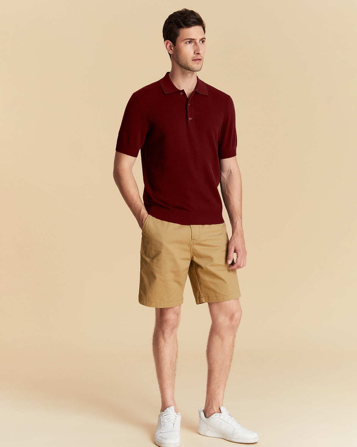 Jacquard Wool Polo Shirt