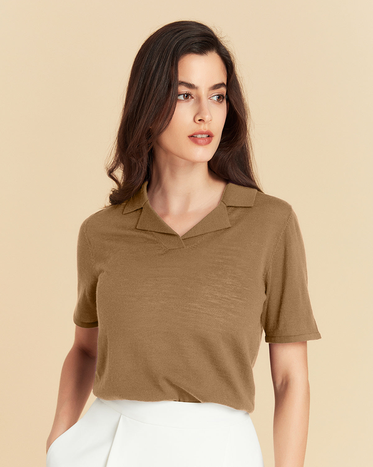 V Neck Lapel Polo Shirt