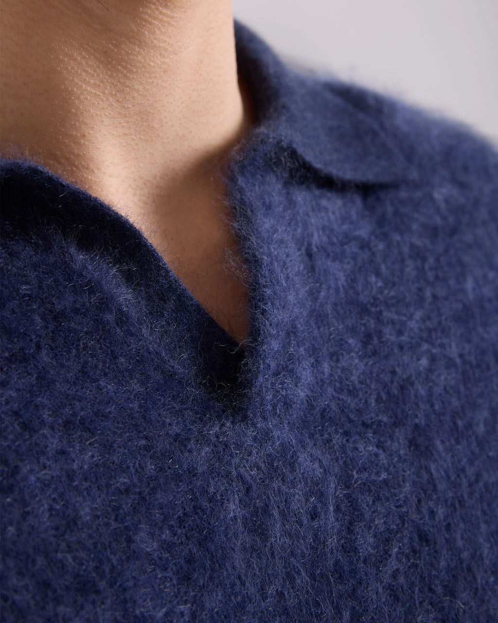 Brushed Cashmere Polo Sweater