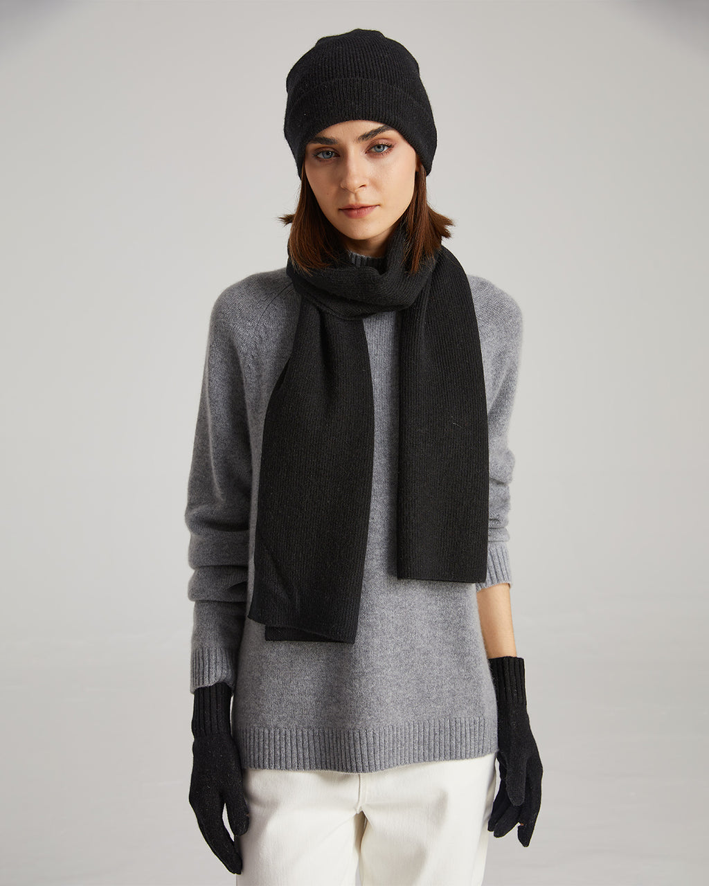 Cashmere Scarf Beanie Gloves Set