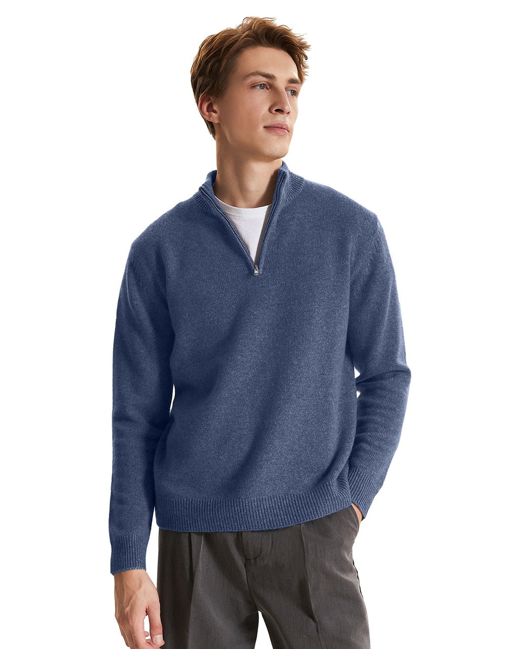 Quarter-Zip Recycled Cashmere Sweater