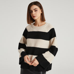 Stripe Crewneck Cashmere Sweater