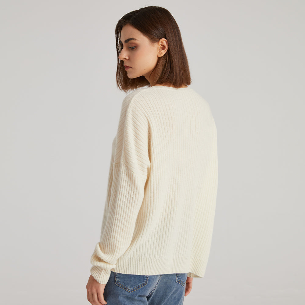 Oversize Drop Shoulder Cashmere Sweater