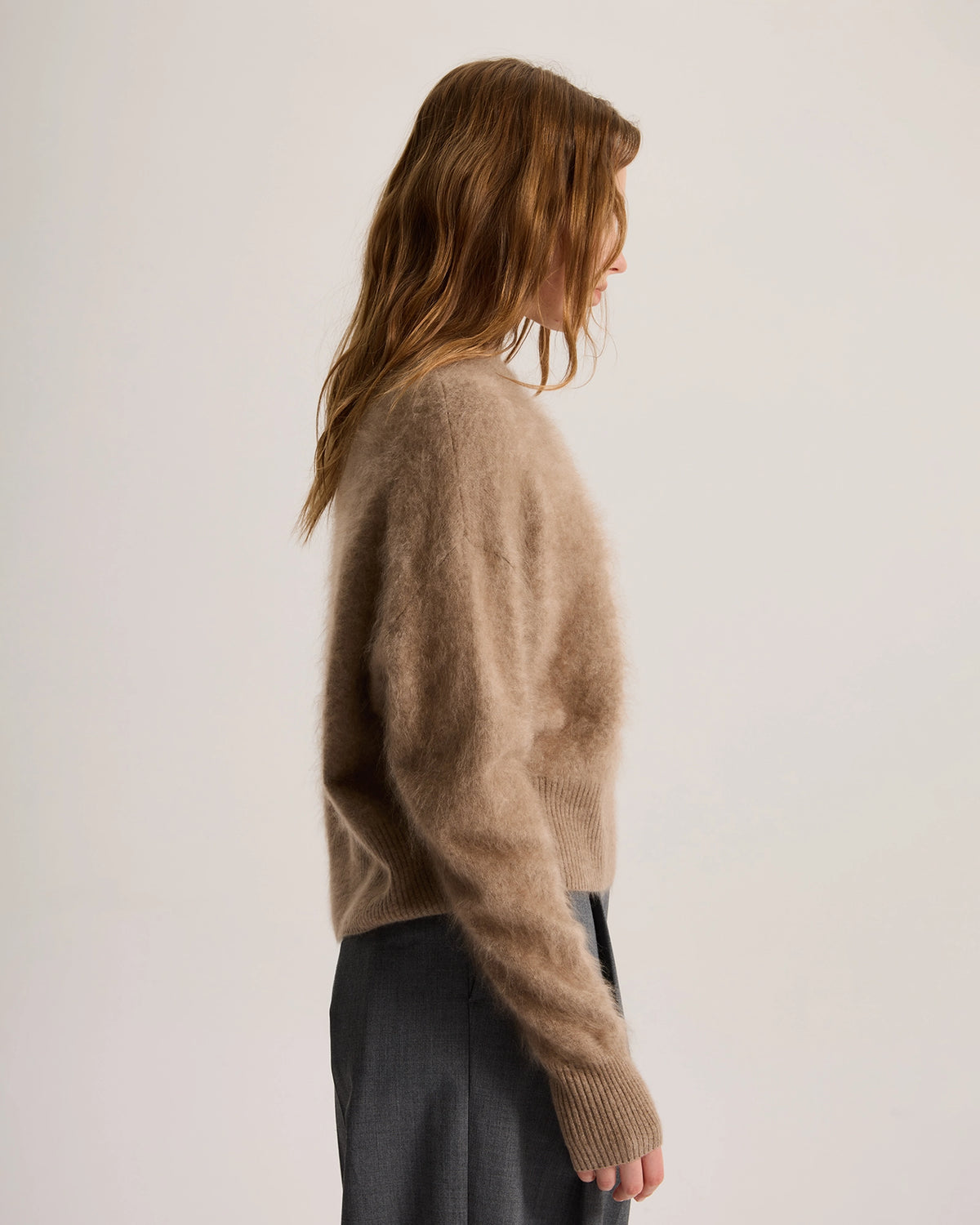 Mock Neck Brushed Cashmere Sweater