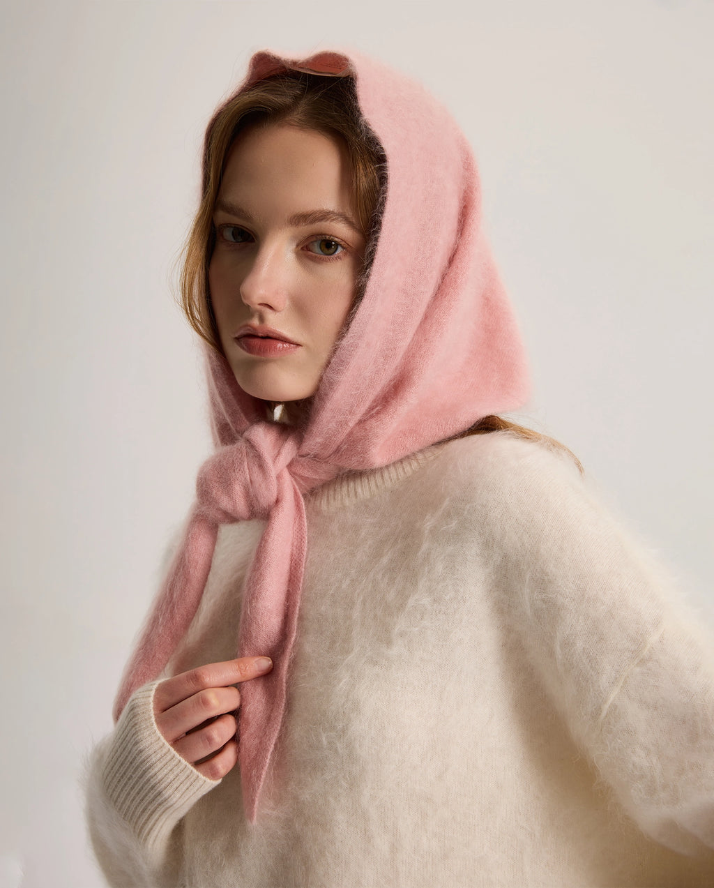 Brushed Cashmere Triangle Scarf