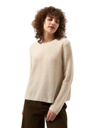 Half-Cardigan Crewneck Cashmere Sweater