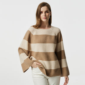 Stripe Crewneck Cashmere Sweater