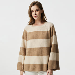 Stripe Crewneck Cashmere Sweater