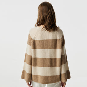 Stripe Crewneck Cashmere Sweater