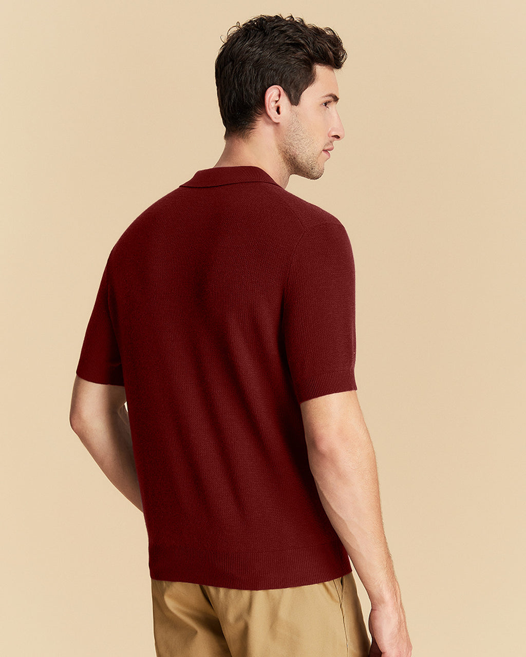 Jacquard Wool Polo Shirt