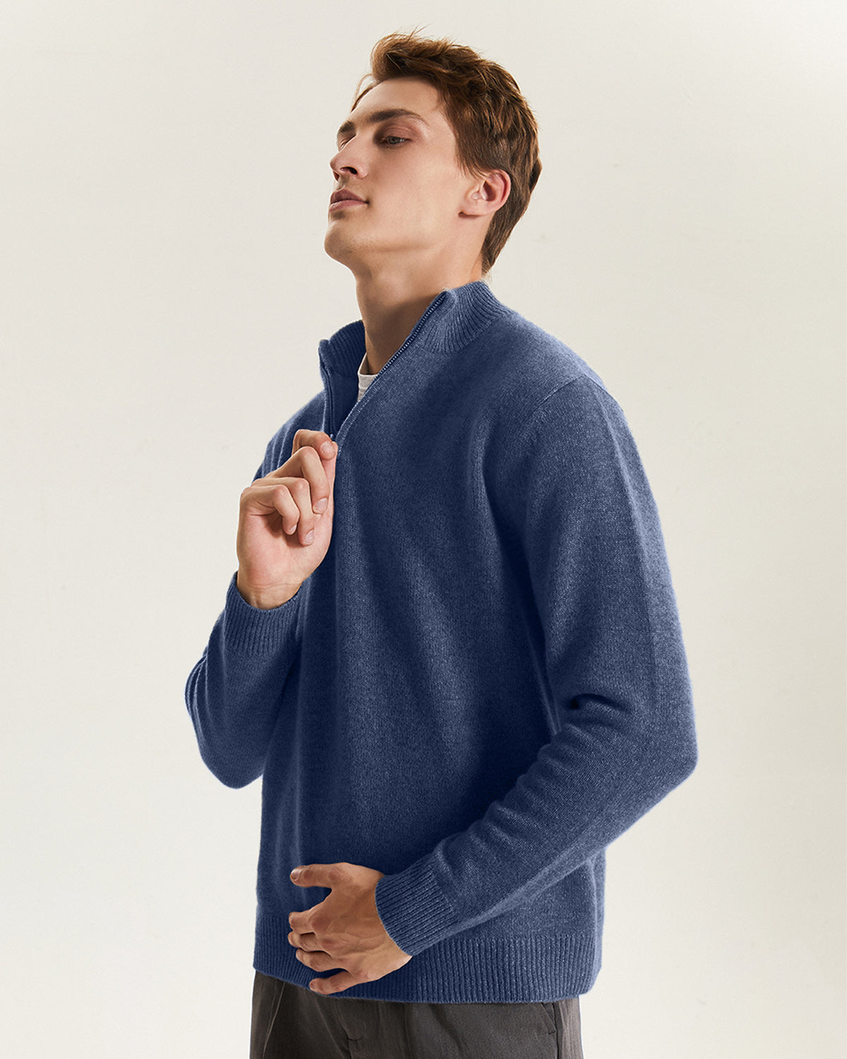 Quarter-Zip Recycled Cashmere Sweater