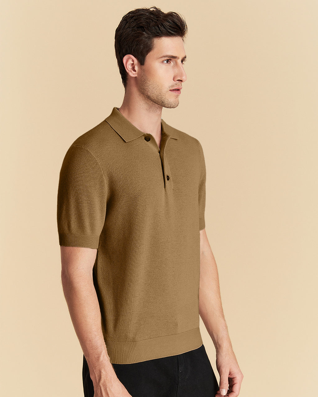 Jacquard Wool Polo Shirt