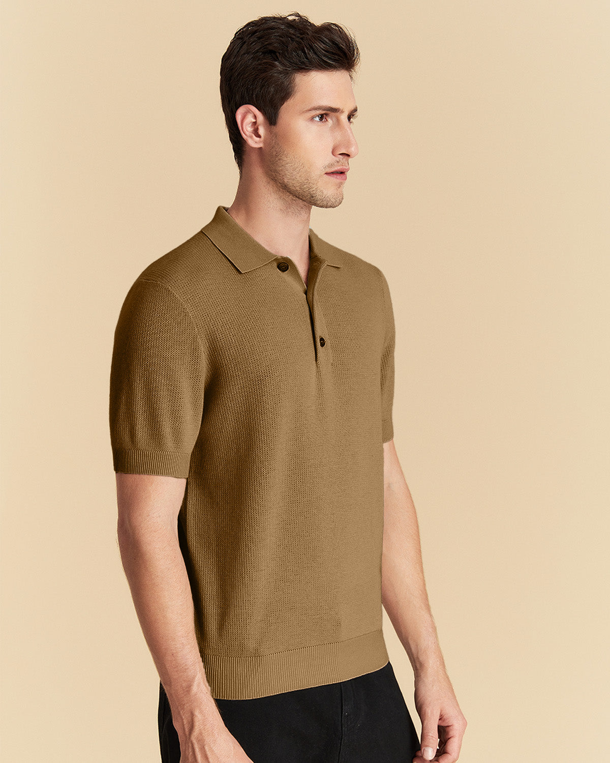 Jacquard Wool Polo Shirt