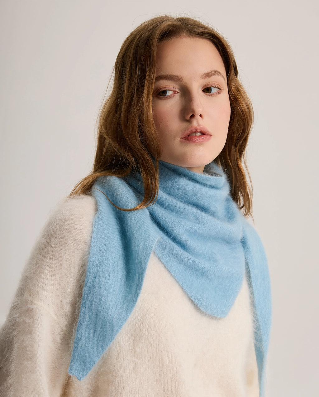 Brushed Cashmere Triangle Scarf