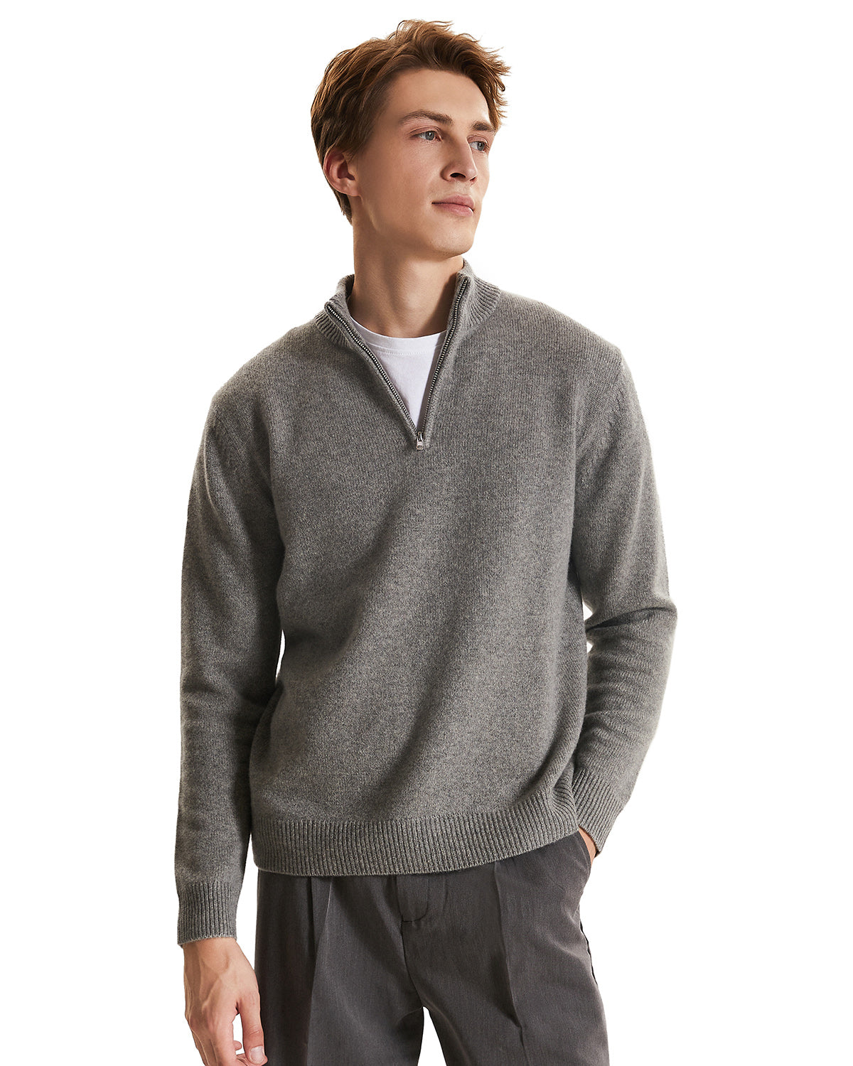 Quarter-Zip Recycled Cashmere Sweater