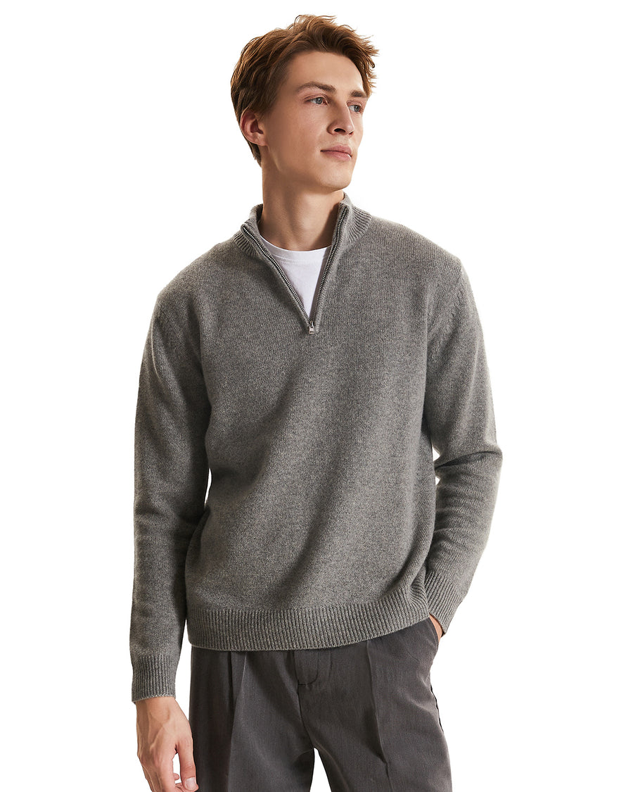 Quarter-Zip Recycled Cashmere Sweater