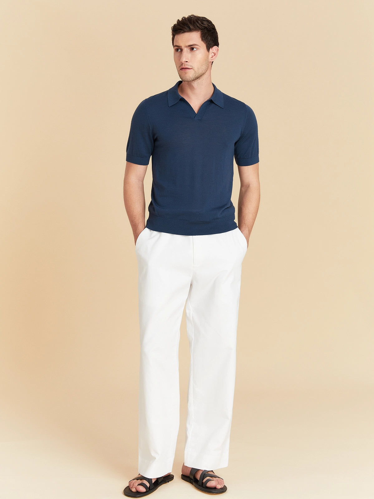 Wool Silk Polo Shirt