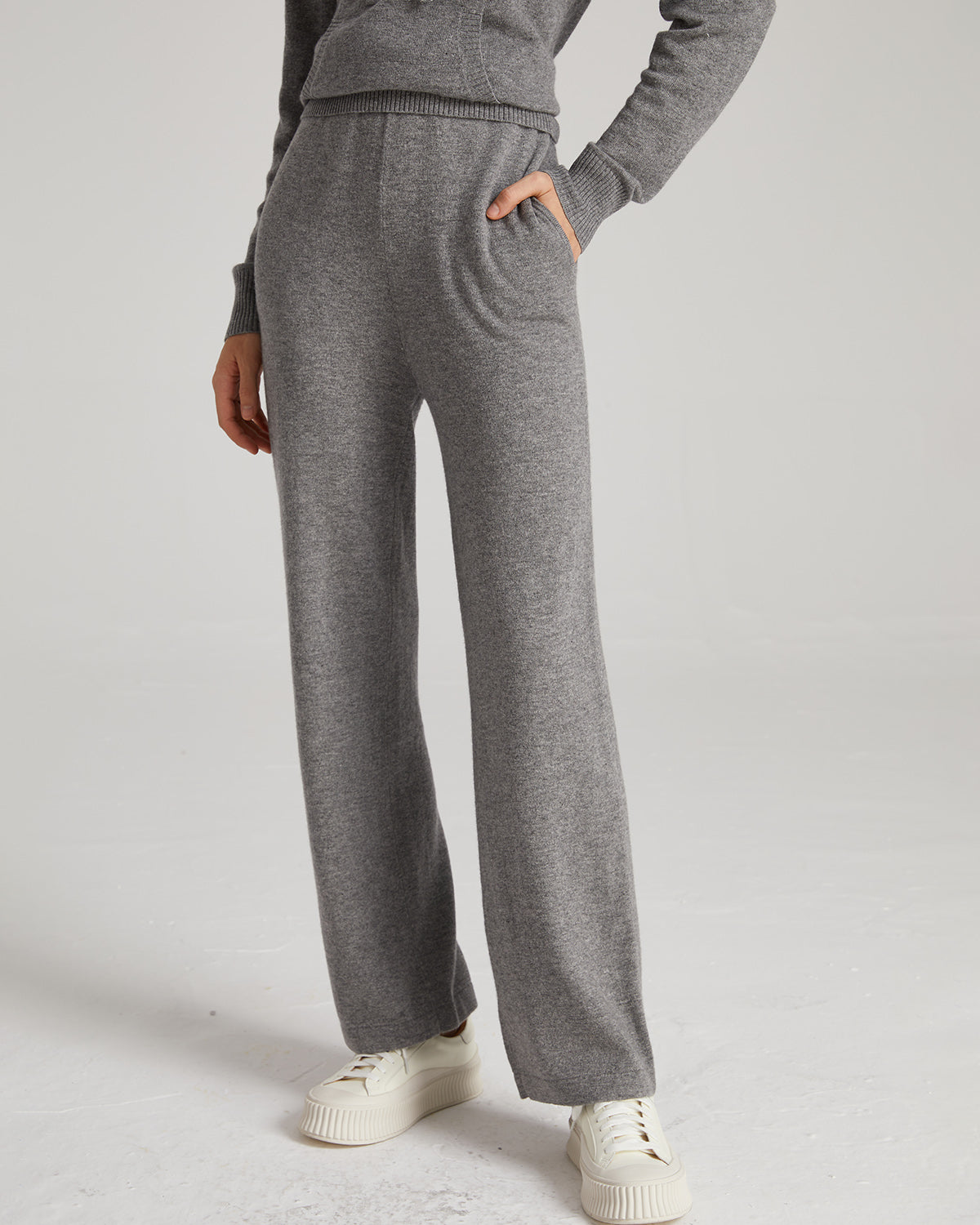 Wide Leg Cashmere Pants