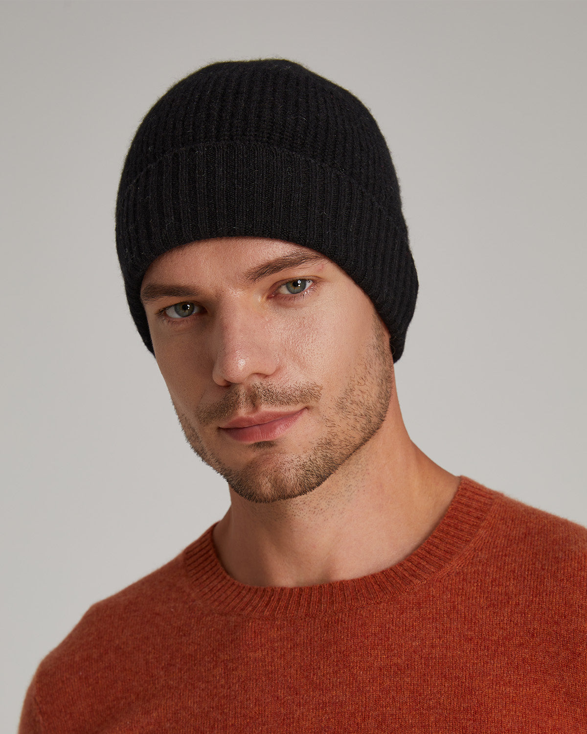 Cashmere Half-Cardigan Beanie