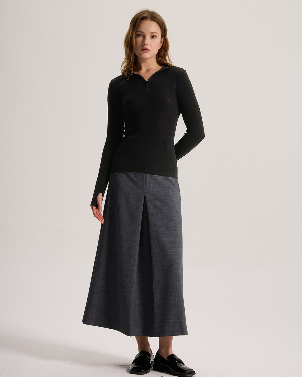 Cashmere Fitted Stretchy Hoodie