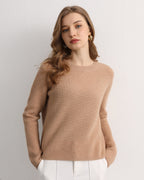 Half-Cardigan Crewneck Cashmere Sweater