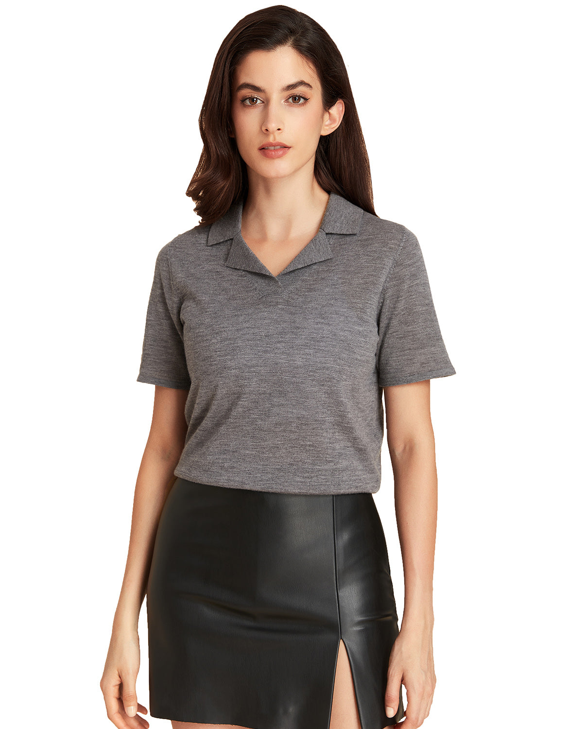 V Neck Lapel Polo Shirt