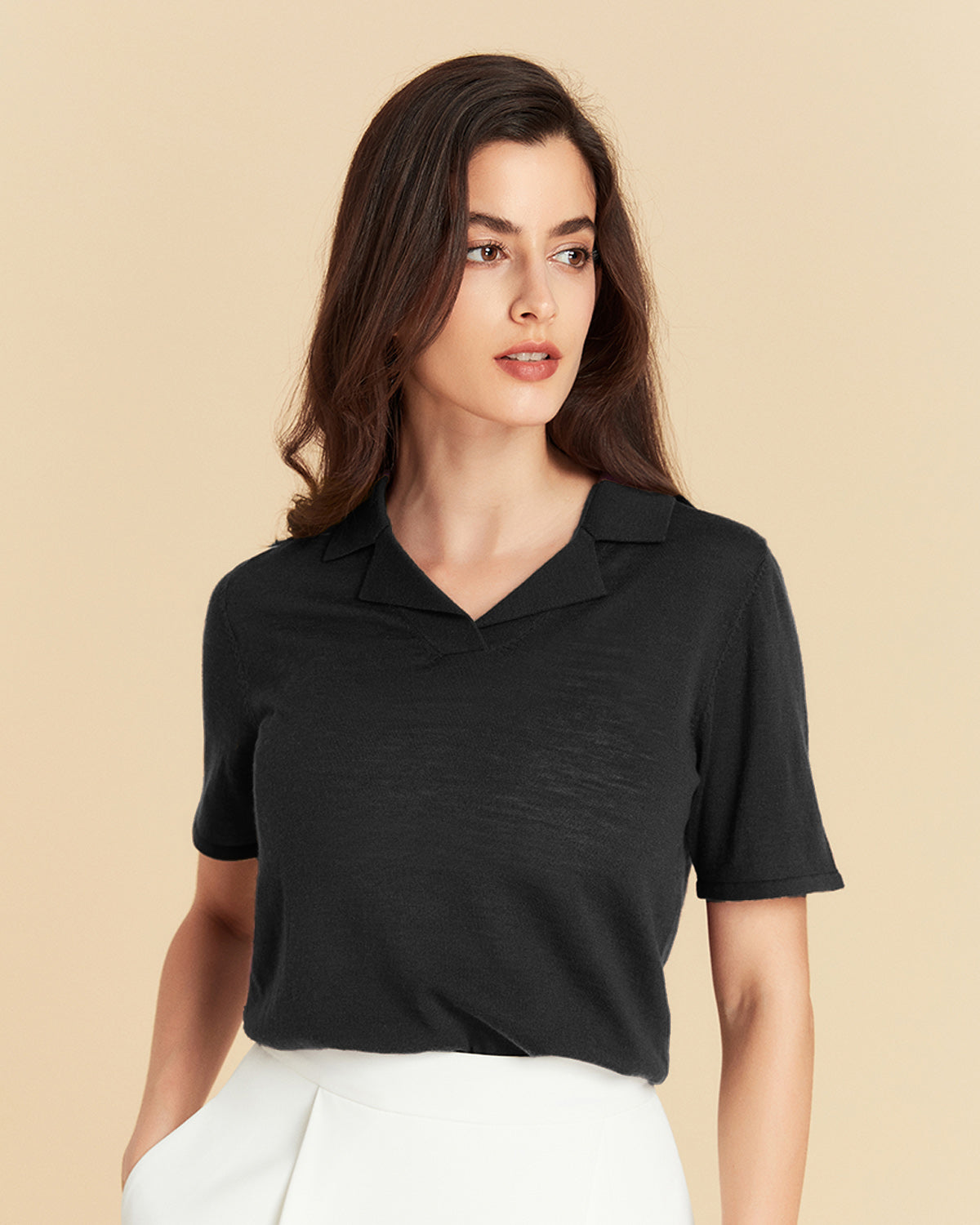 V Neck Lapel Polo Shirt