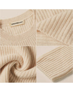 Half-Cardigan Crewneck Cashmere Sweater